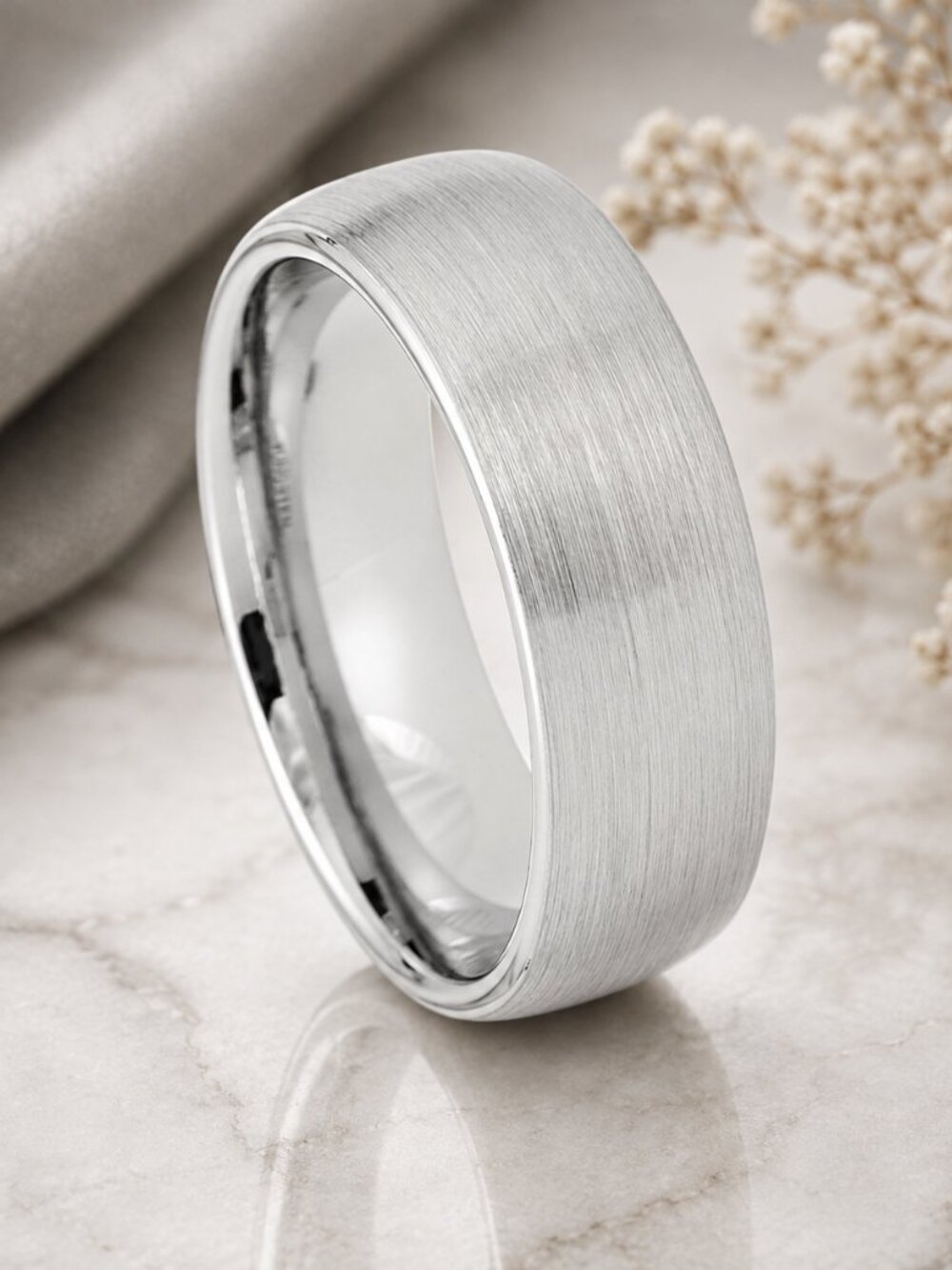 Silver Brushed Tungsten Wedding Band Ring - GALTUN1180-7